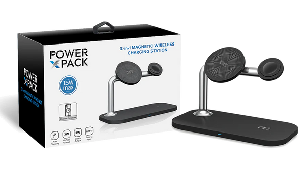 Power X Pack 3-in-1 Magnetic Wireless Charge Station - Virbu Mobile