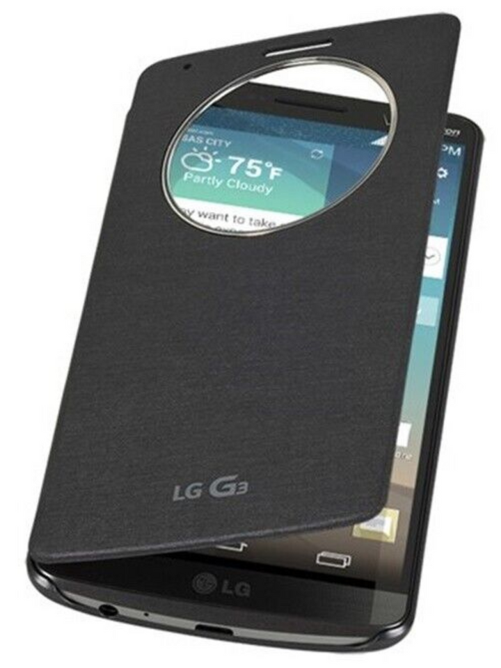 LG Quick Circle Window Folio Case for LG G3, Titanium Black - Virbu Mobile