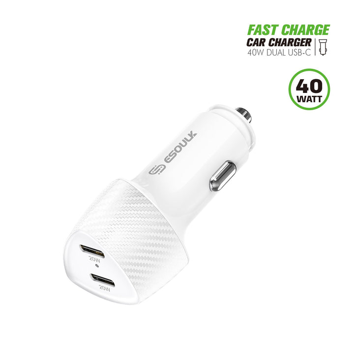 ESOULK 40W Dual Type-C Port FAST CAR CHARGER - Virbu Mobile