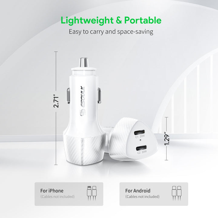 ESOULK 40W Dual Type-C Port FAST CAR CHARGER - Virbu Mobile