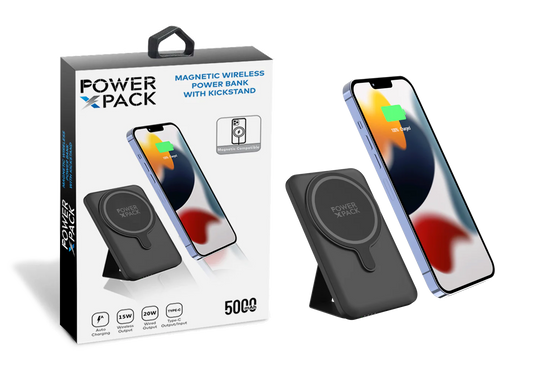 Power X Pack Magnetic Wireless Power Bank with Kickstand