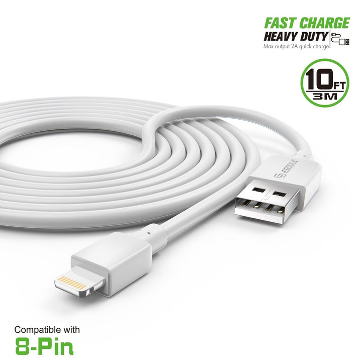 ESOULK Heavy Duty USB-A to MFI Certified Apple Cable - 10FT - Virbu Mobile