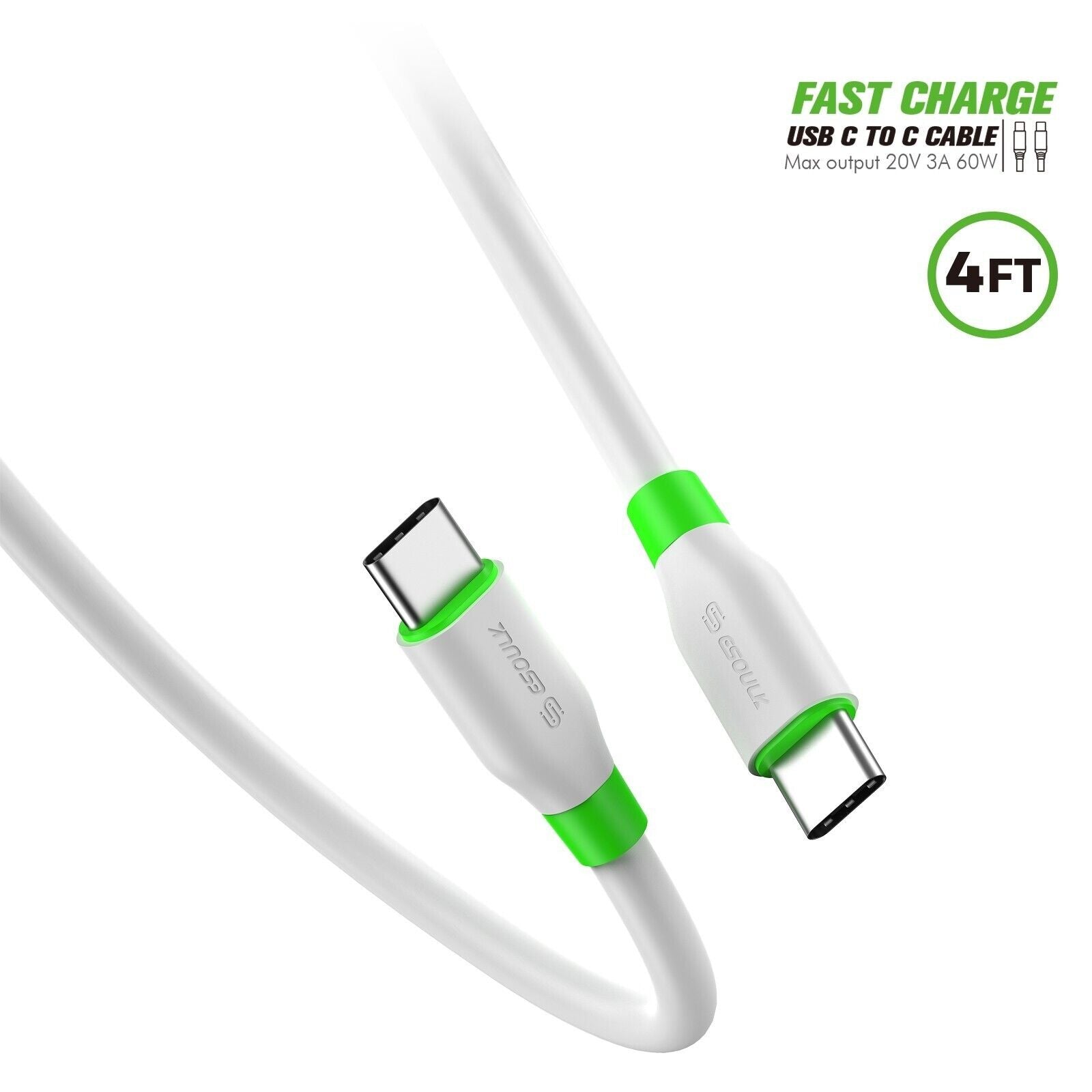 ESOULK USB C To C Fast Charge Cable 4FT - Virbu Mobile