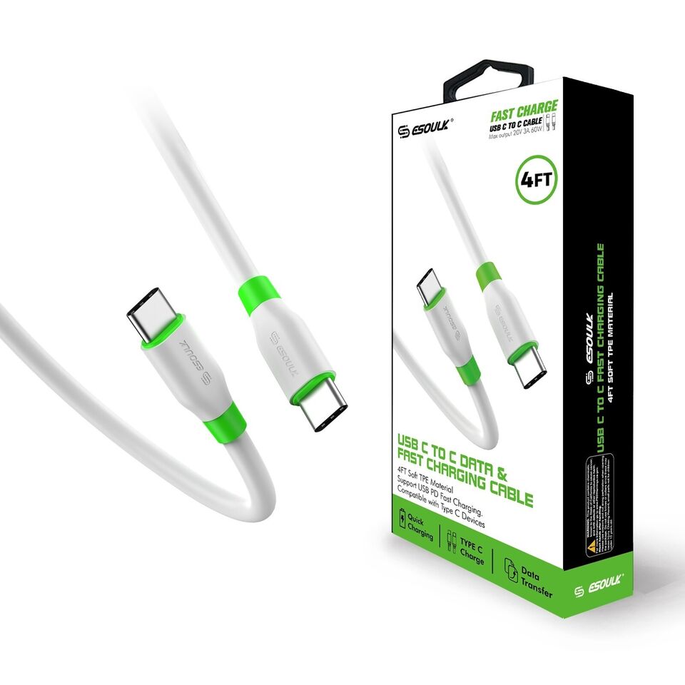 ESOULK USB C To C Fast Charge Cable 4FT - Virbu Mobile