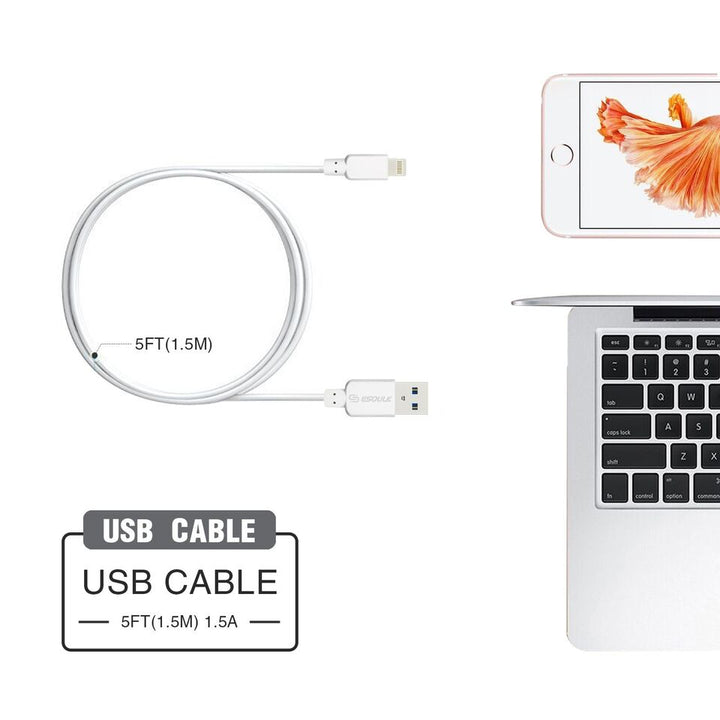 ESOULK USB-A to MFI Certified Apple Cable - 5FT - Virbu Mobile