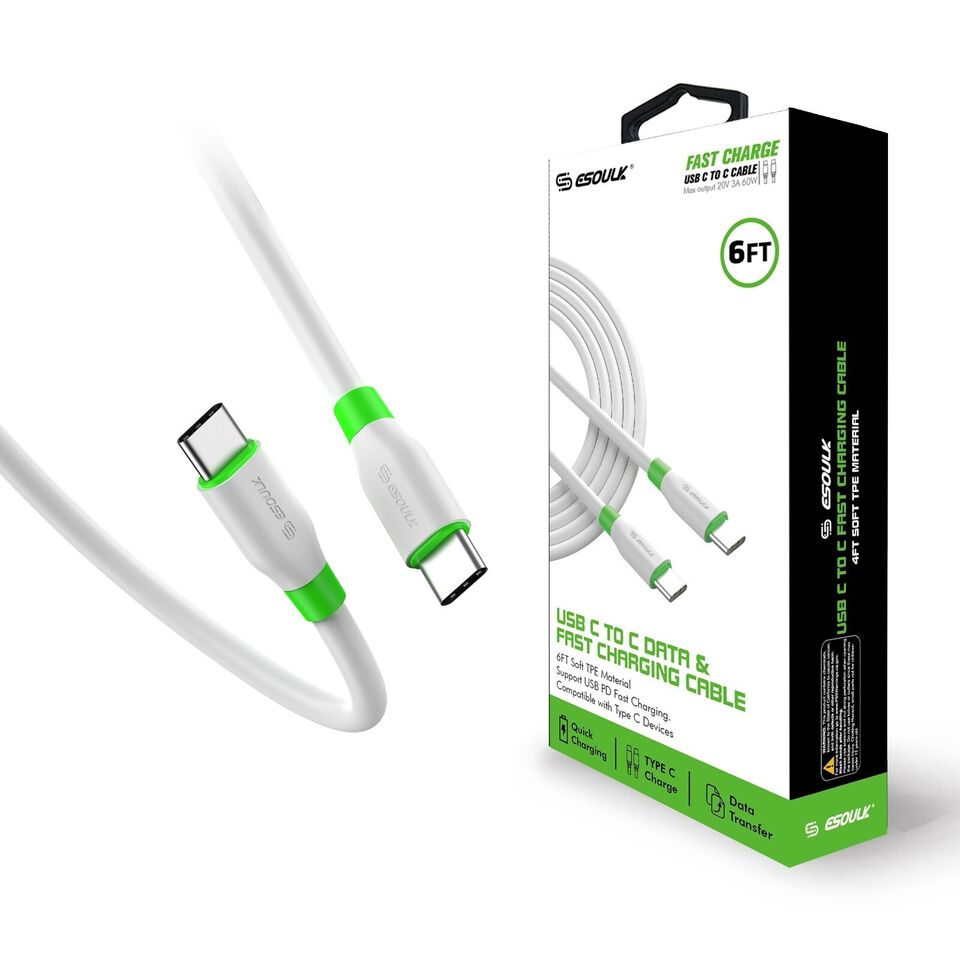 ESOULK USB C TO C Fast Charge Cable - 6FT - Virbu Mobile