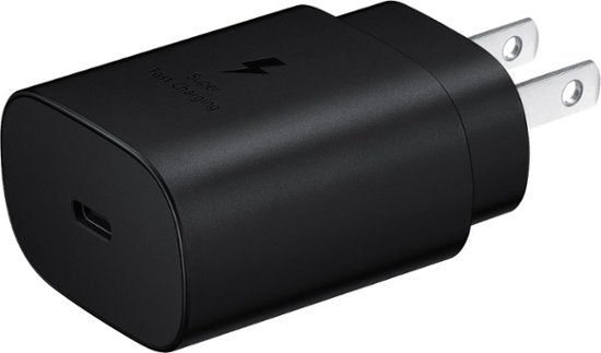 samsung 25w fast charging wall charger black front view